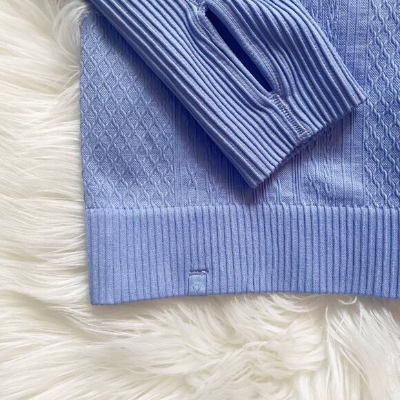 Lululemon Hydrangea Blue Rest Less Mock Neck Long Sleeve Top - Picture 6 of 9